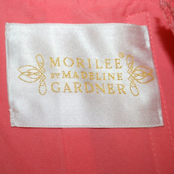 MORI LEE Dress Strapless Lace Chiffon Maxi Wedding Pastel Prom Plus Size 14 - Picture 5 of 12